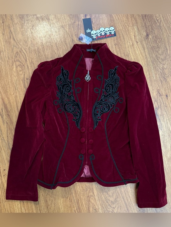Devil Fashion Jackets & Blazers - Devil Fashion Jacket Goth Suede Velvet Tripp Style Dungeon NWT Women’s wine L